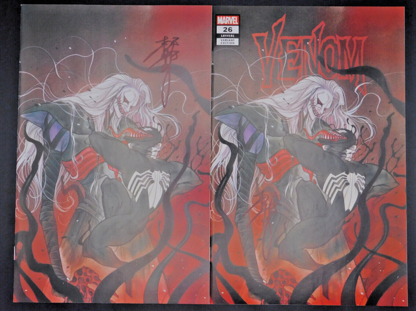 Venom #26 Peach Momoko Virgin Variant and Trade LTD 1000 Signed Set