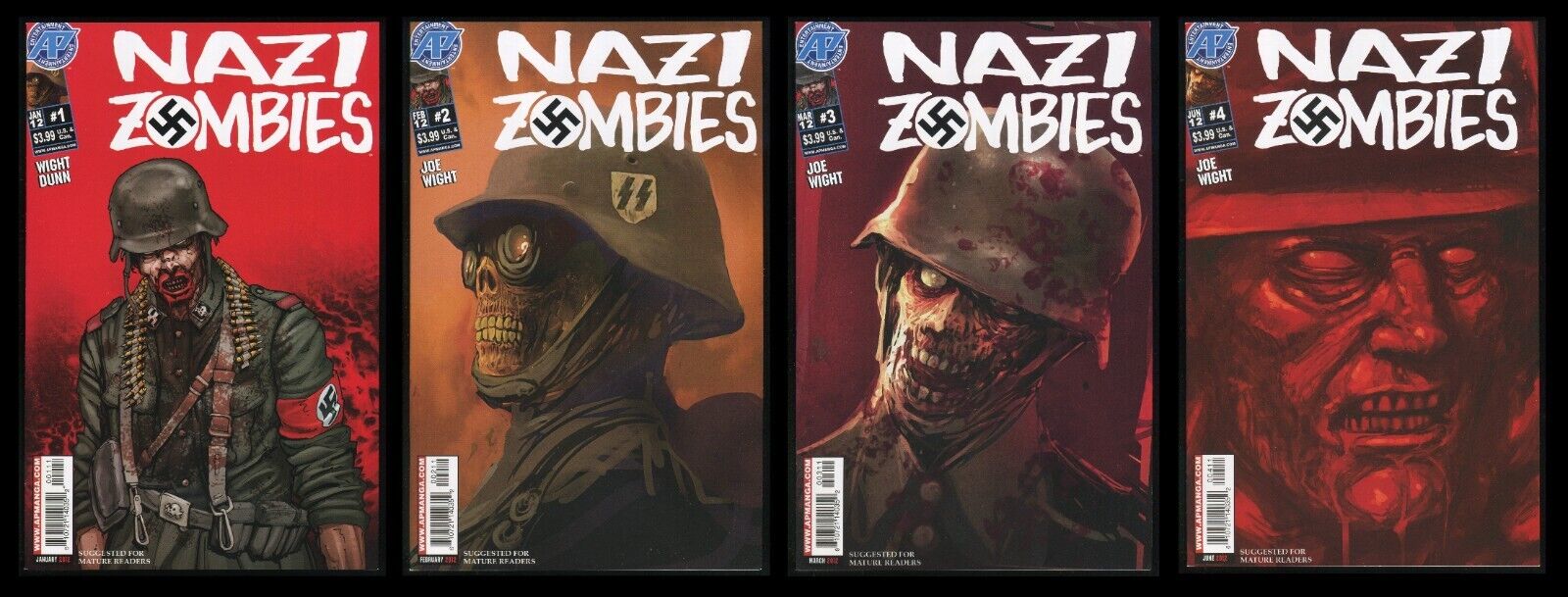 Nazi Zombies Comic Set 1-2-3-4 Lot Horror Third Reich SS WW2 Call of Duty Undead