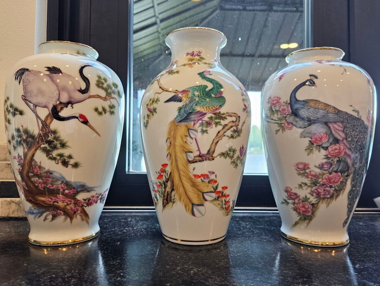 Kyoto Imperial Porcelain Vase Lot, 3 Pieces