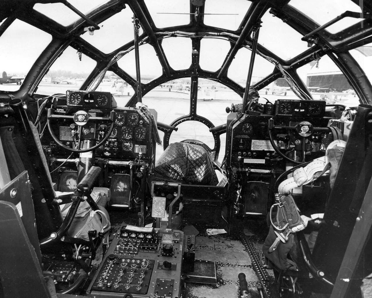 WW2 Photo WWII USAAF B-29 Superfortress Cockpit View  World War Two / 5190