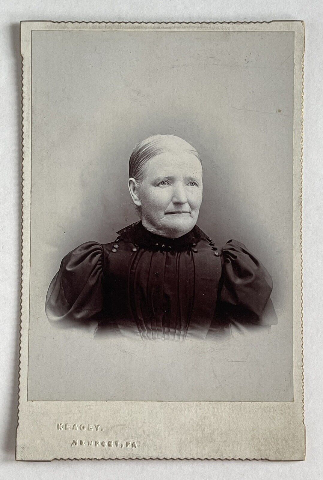 Victorian Cabinet Card Photo Woman Older Lady Newport, Pennsylvania Antique