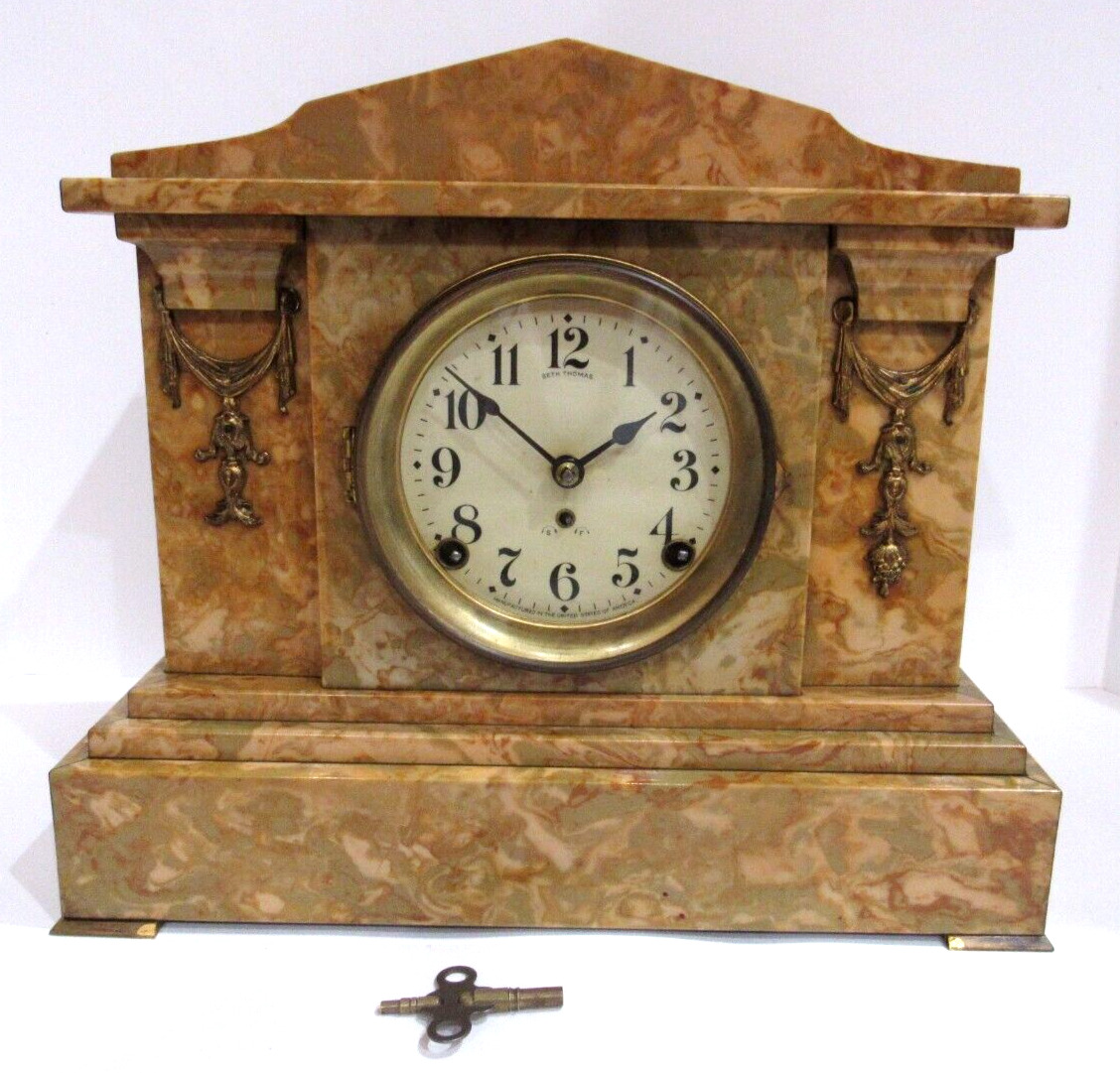 Antique Seth Thomas Fancy Mantel Clock 8-Day, Time/Strike, Key-wind