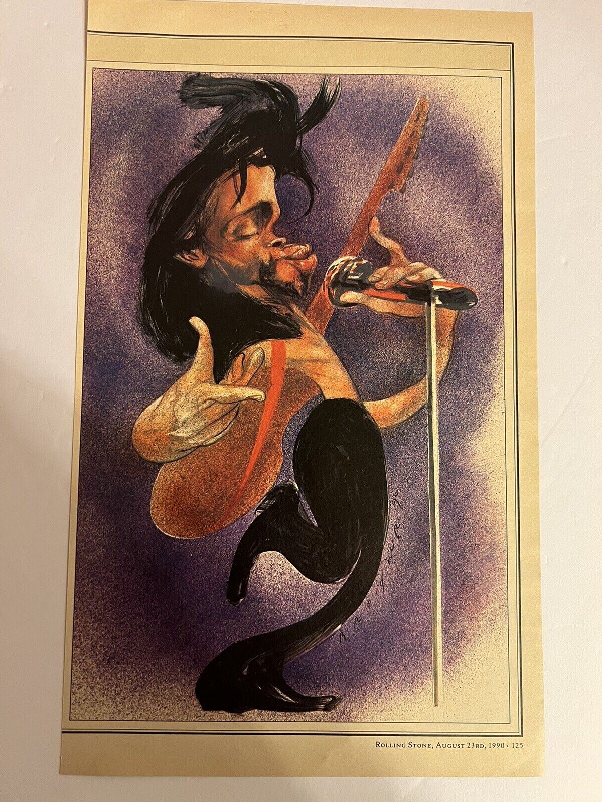 Vtg 1990s Rolling Stone Magazine Prince Pop Art/Caricature