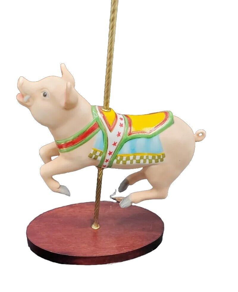 VINTAGE 1990 Franklin Mint PIG Carousel Figurine 6.25\