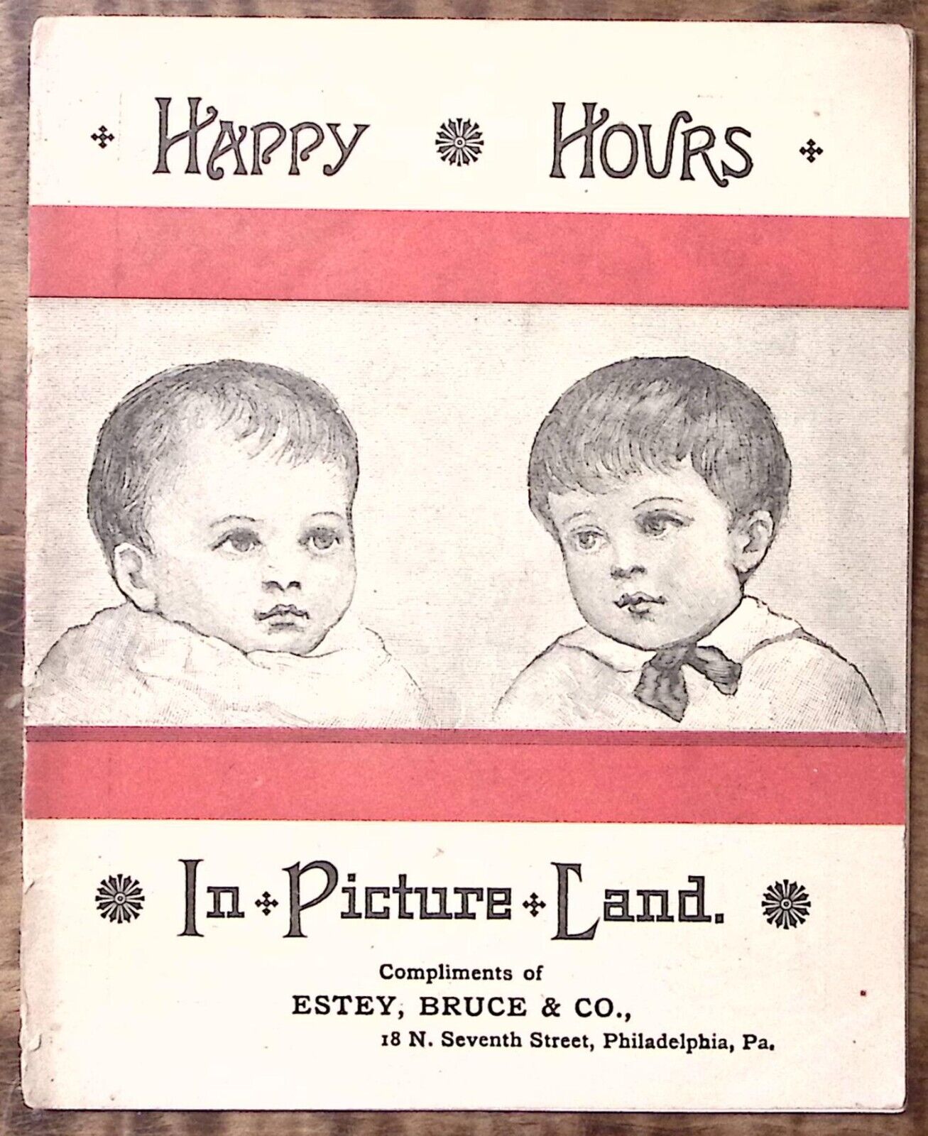 1880s HAPPY HOURS IN PICTURE LAND BABY'S ABC BOOK ESTEY ORGAN ADVERTISING Z5407