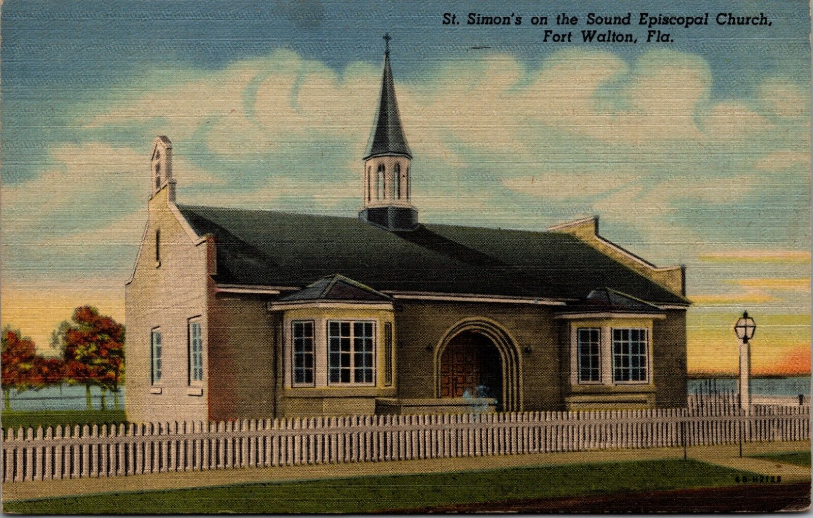 Postcard Fort Walton Florida St Simons Episcopal Church Posted 1950
