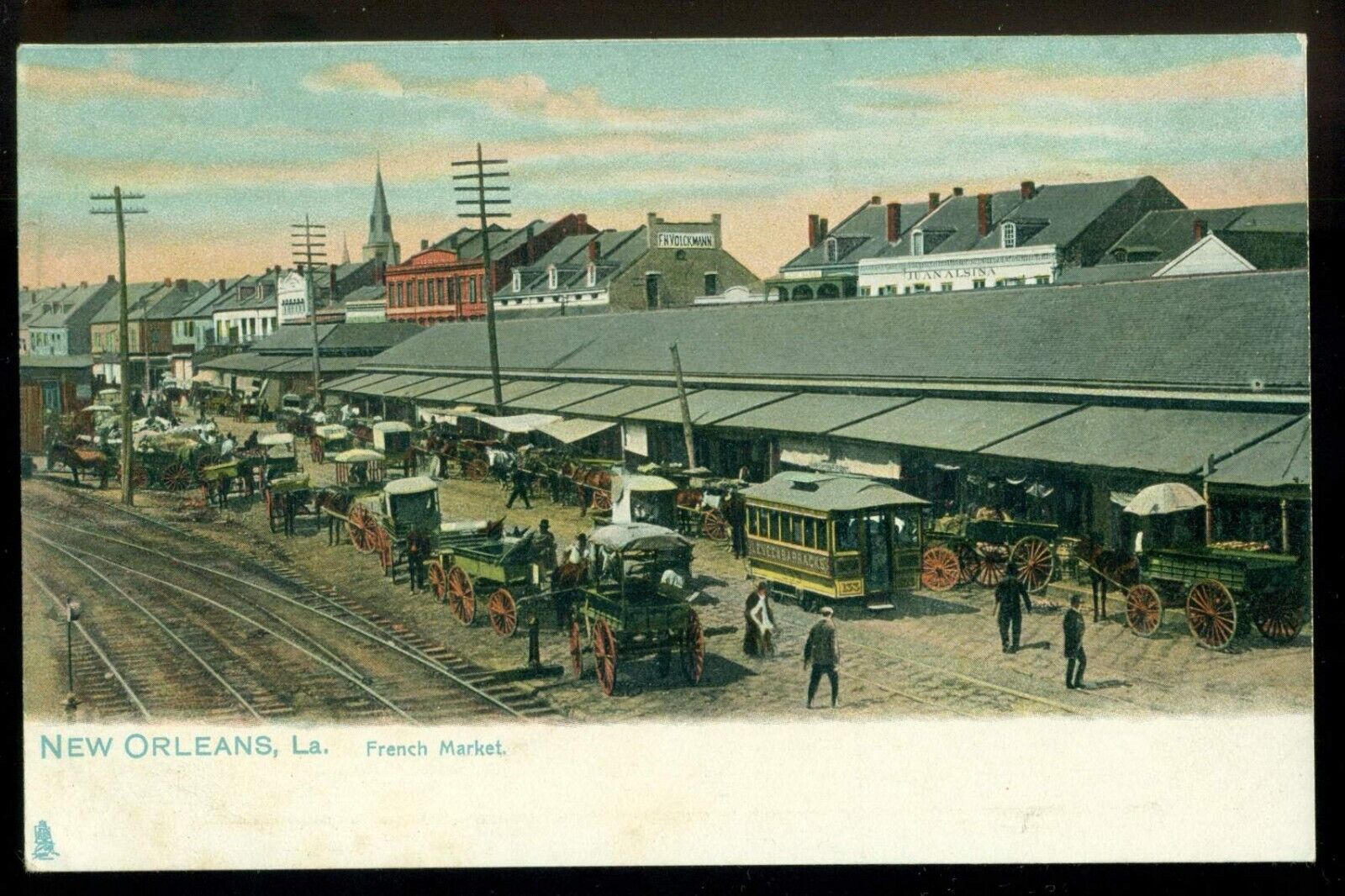 1908 EXCEL Raphael Tuck New Orleans French Market Unused Postcard