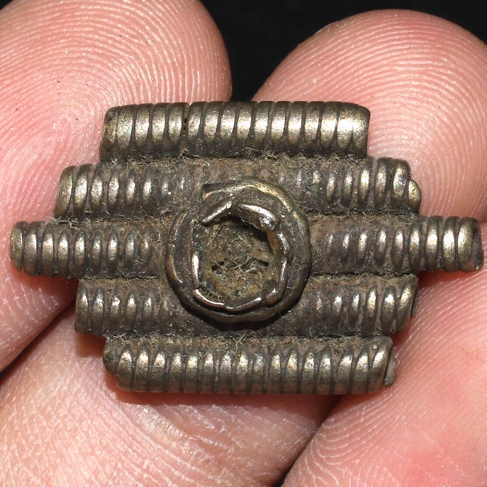 Genuine Ancient Northern European Viking Silver Bead with Barrel Design