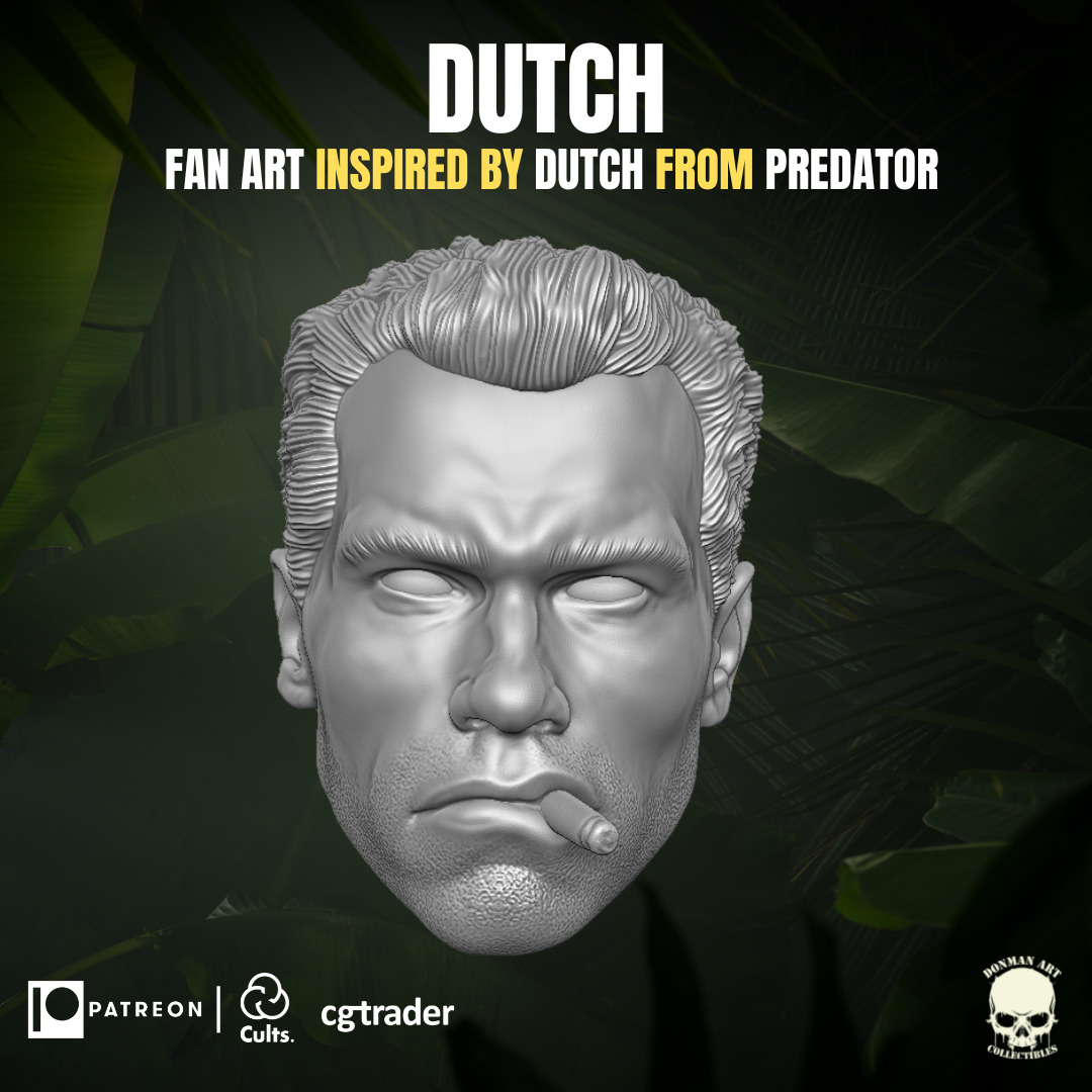 Predator Dutch Arnold Schwarzenegger v2 custom head 4\