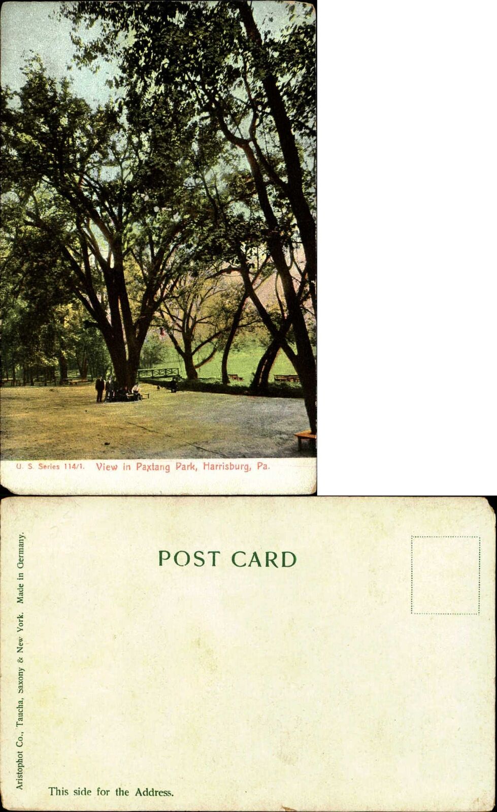 View in Paxtang Park Harrisburg Pennsylvania Aristophot pre-1908 UDB