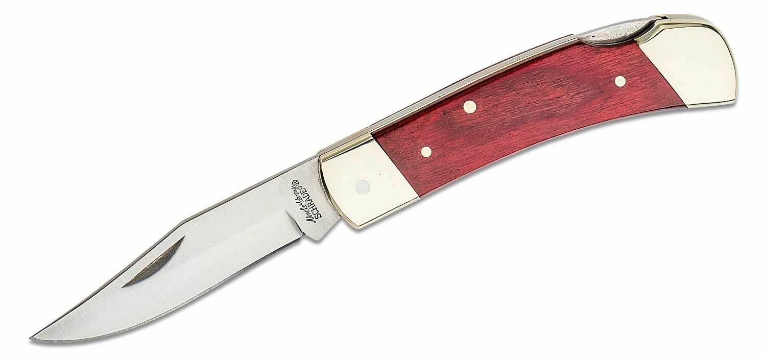 Schrade Uncle Henry SMOKY Wood Lockback Folding Pocket KNIFE EDC + Sheath LB5