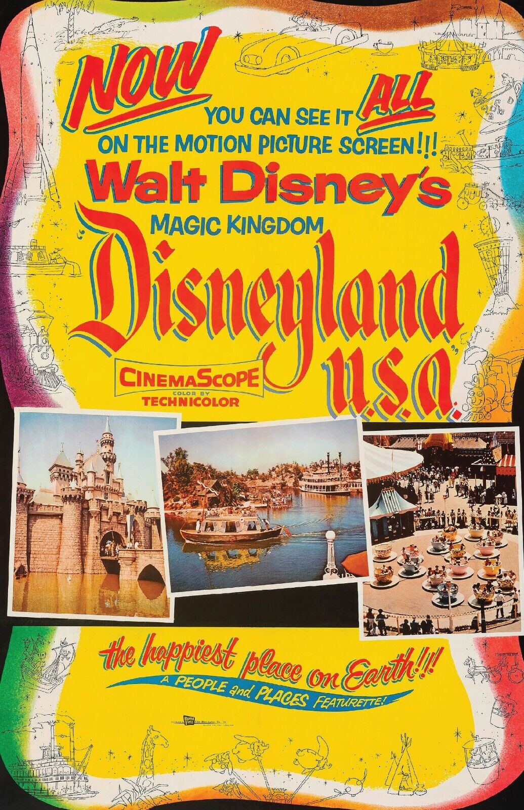 Disneyland USA Movie Walt Disney Happiest Place on Earth Restored Poster