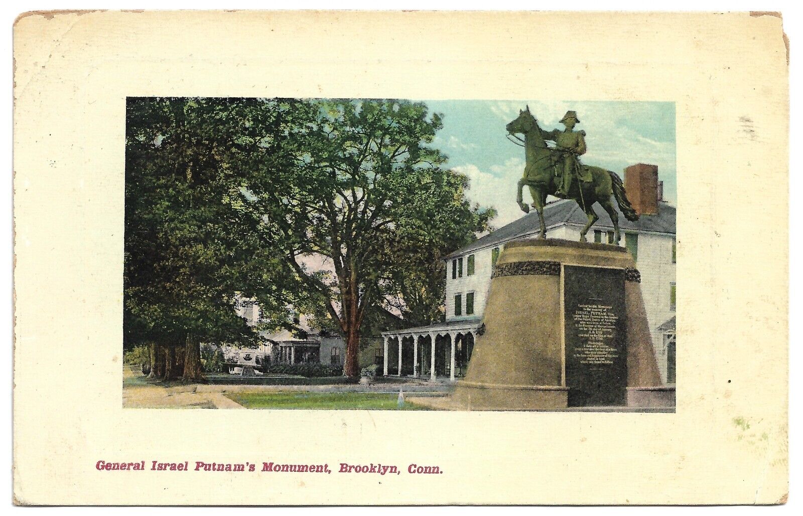 Brooklyn Connecticut CT General Israel Putnam's Monument 1909 Vintage Postcard