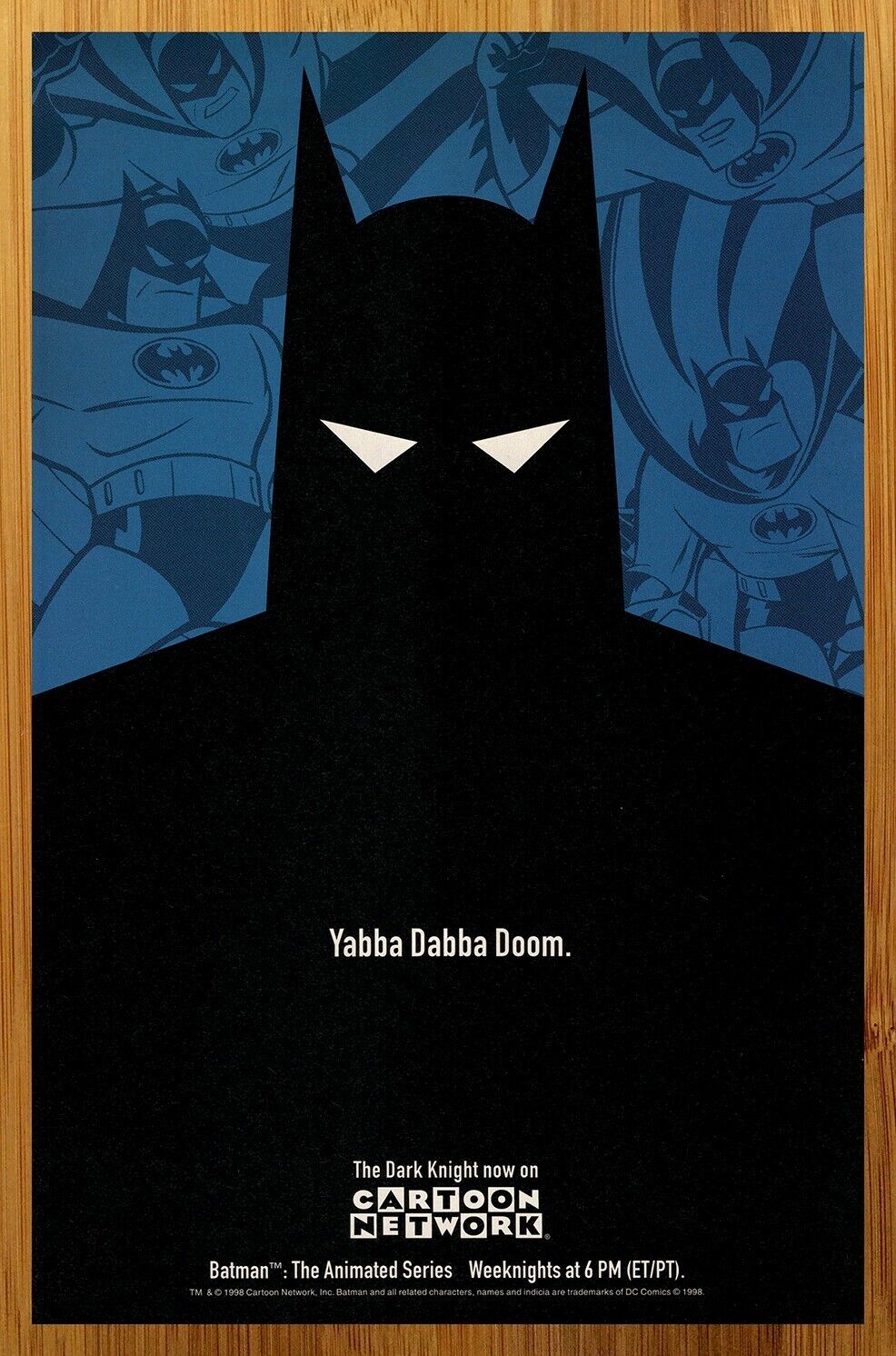 1998 Batman The Animated Series Print Ad/Poster BTAS Cartoon Network 90's Retro