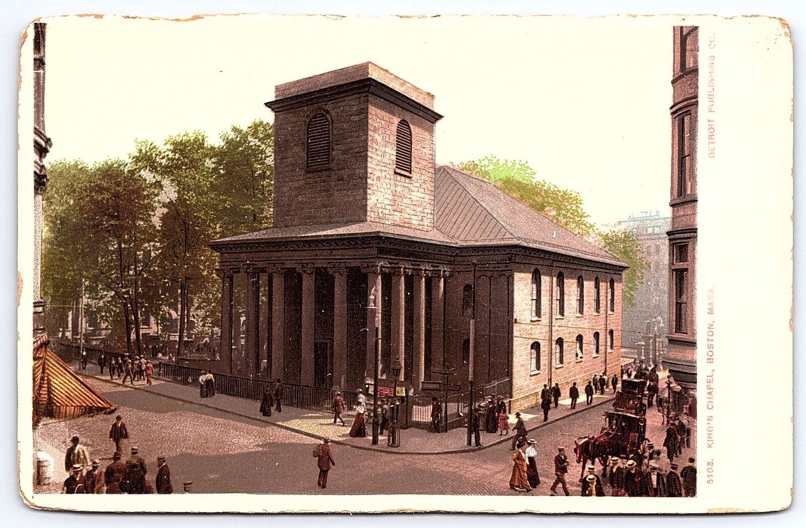 King\'s Chapel Boston Massachusetts Historic Religious Building Landmark Postcard