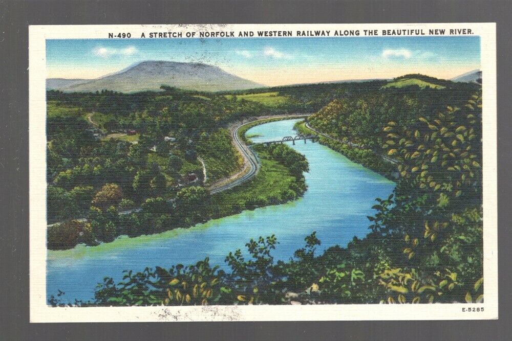 Railroad Postcard:  Norfolk & Western Railway along the New River