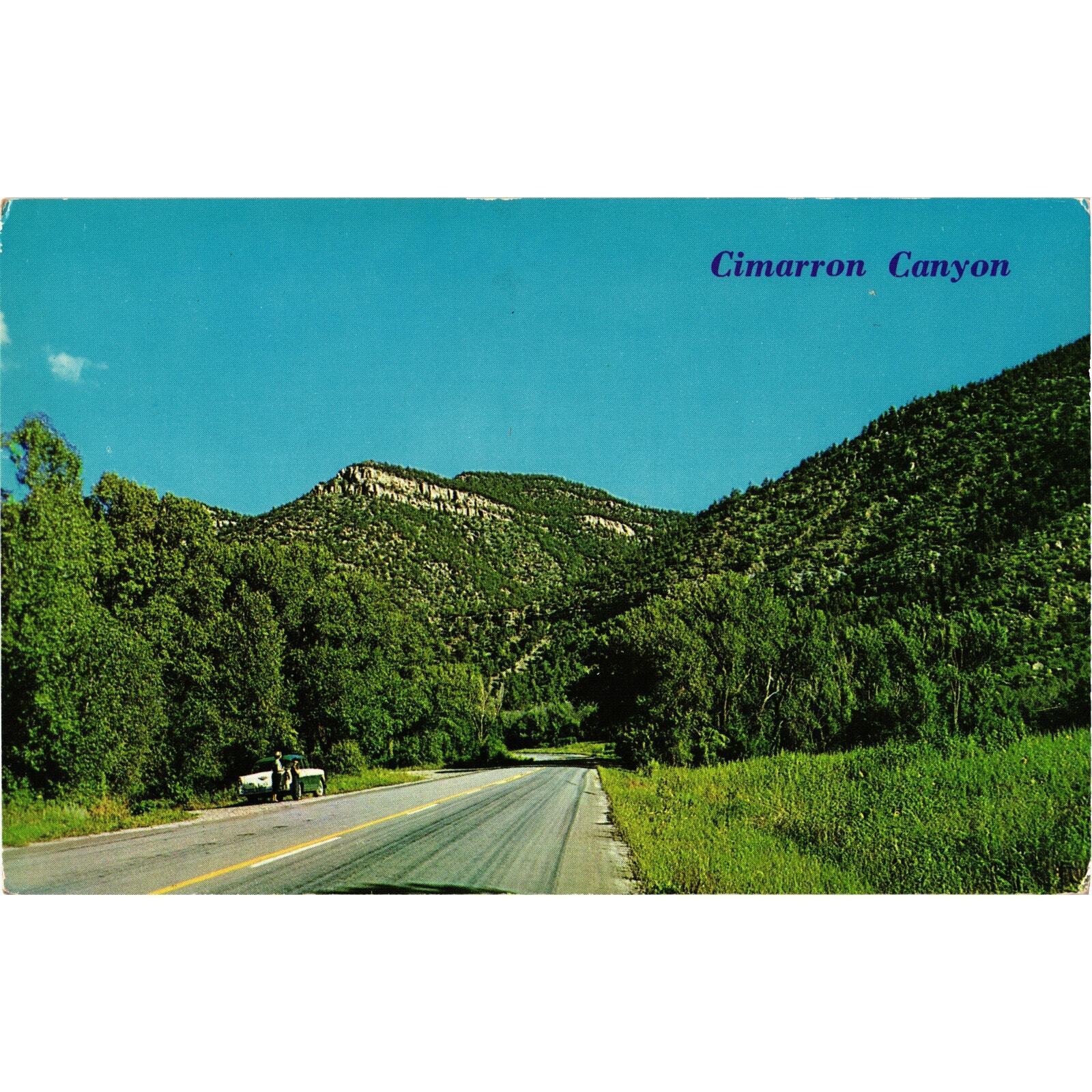 Cimarron Canyon New Mexico Postcard Classic Car View Gram Unposted