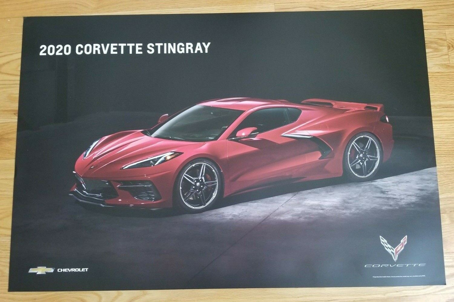 Authentic 2020 Corvette Stingray C8 Poster w/Generations Layout 24x36\