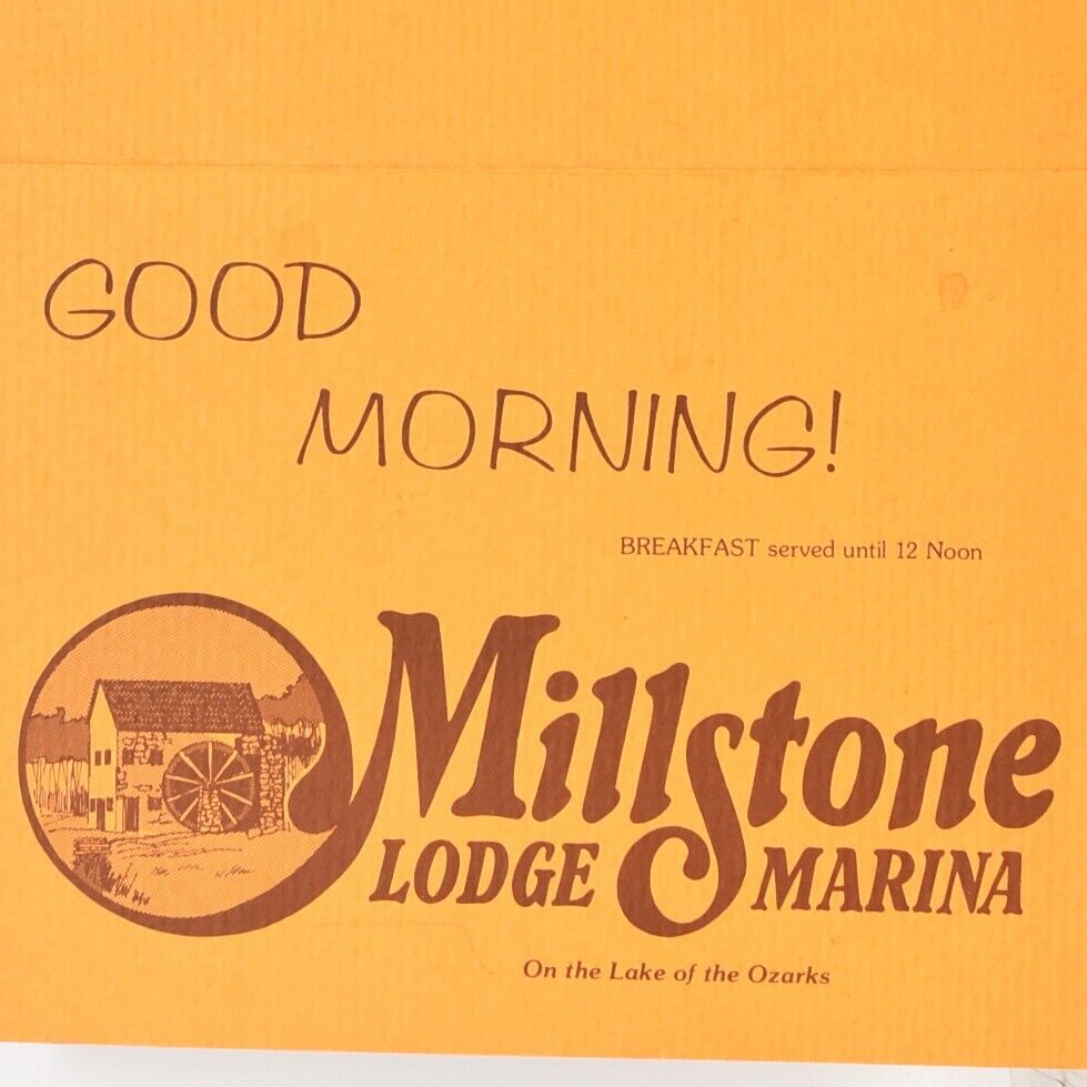 1970s Millstone Lodge Marina Restaurant Menu Lake of Ozarks Laurie Missouri