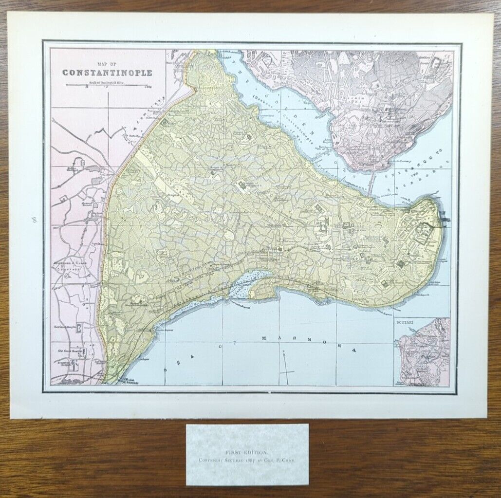 Vintage 1887 CONSTANTINOPLE Map 14\
