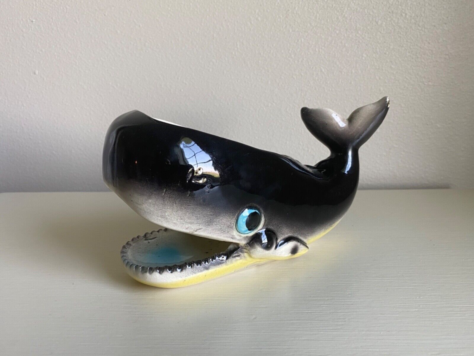 MCM Antique Vintage Victoria Ceramics Japan Whale Moby Dick Planter 