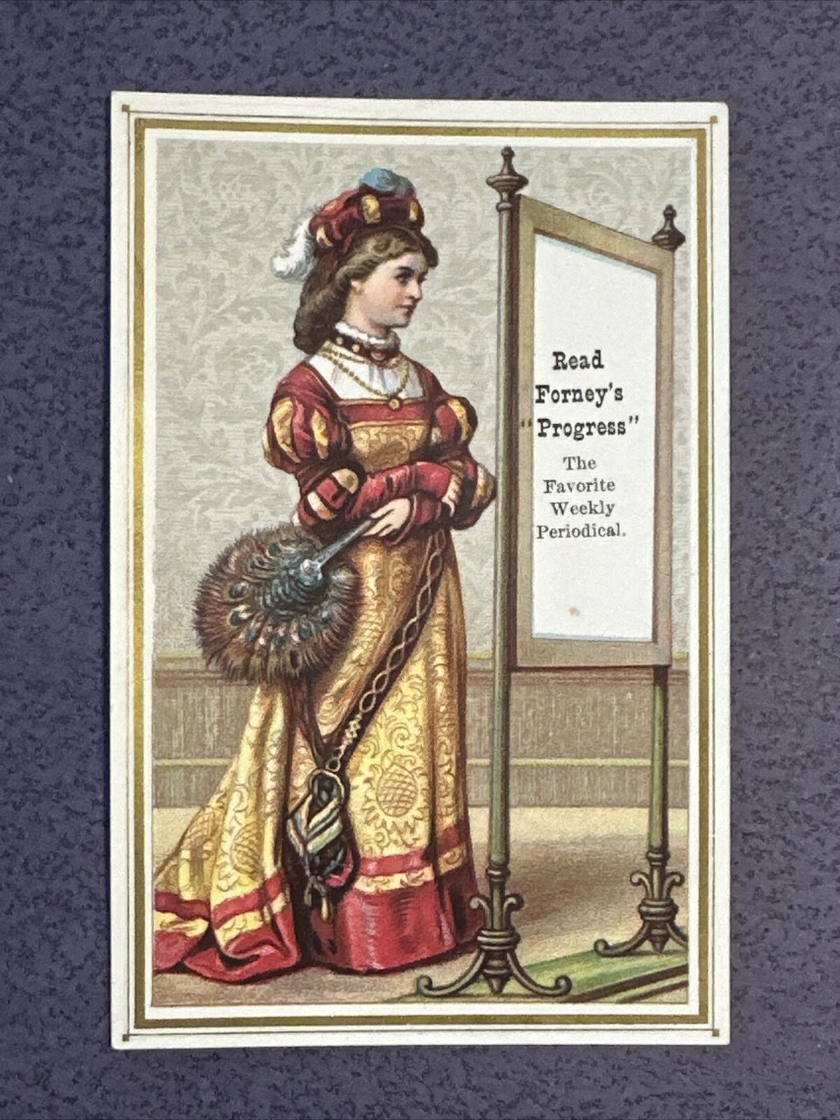 Antique Victorian Trade Card Forney\'s Progress Periodical Victorian Lady