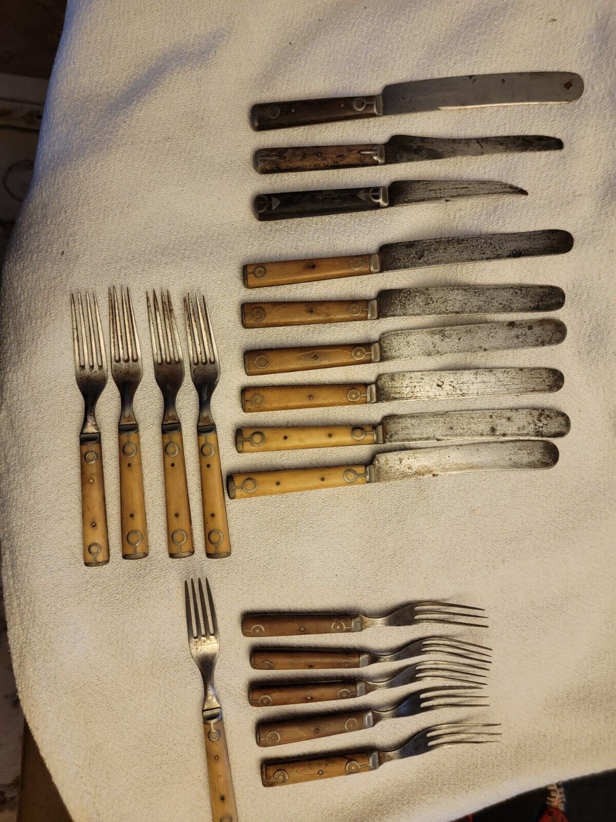 19 Antique Civil War Era Silverware Flatware Utensils Forks Knives