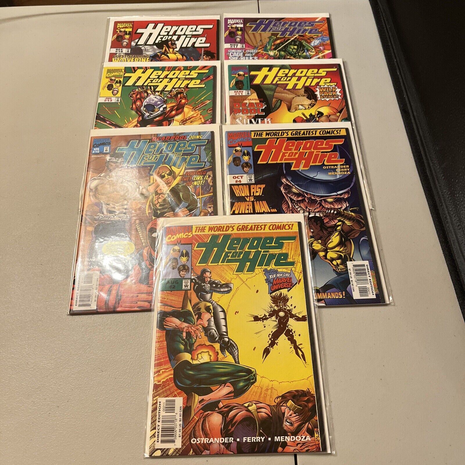 Marvel Lot of 7 1st Series 1997 Heroes for Hire VF+