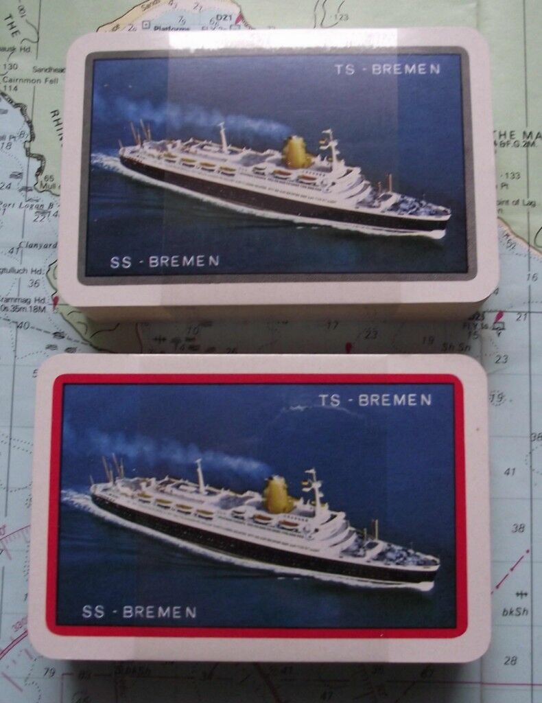 Twin Box SS Bremen Shipping Line Playing Cards Mint