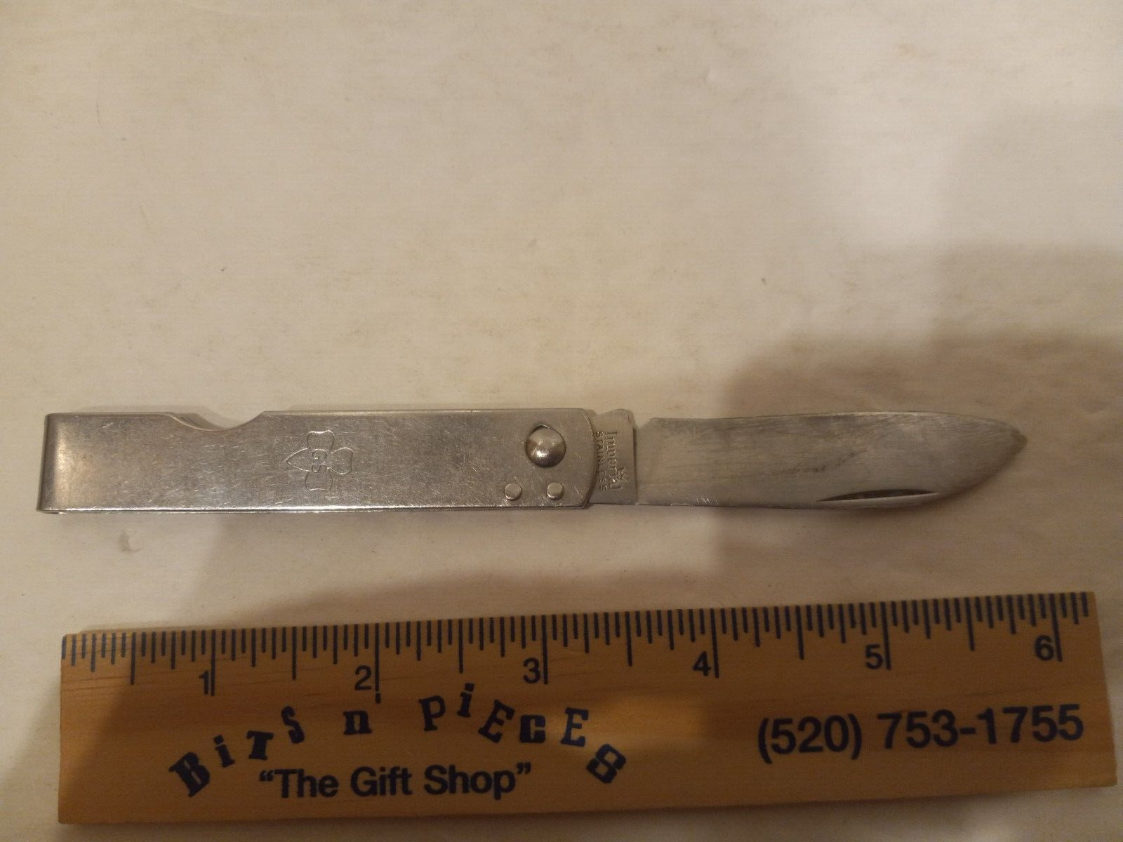 Vintage 1950s Girls Scouts imperial brand pocket knife stainless - folding