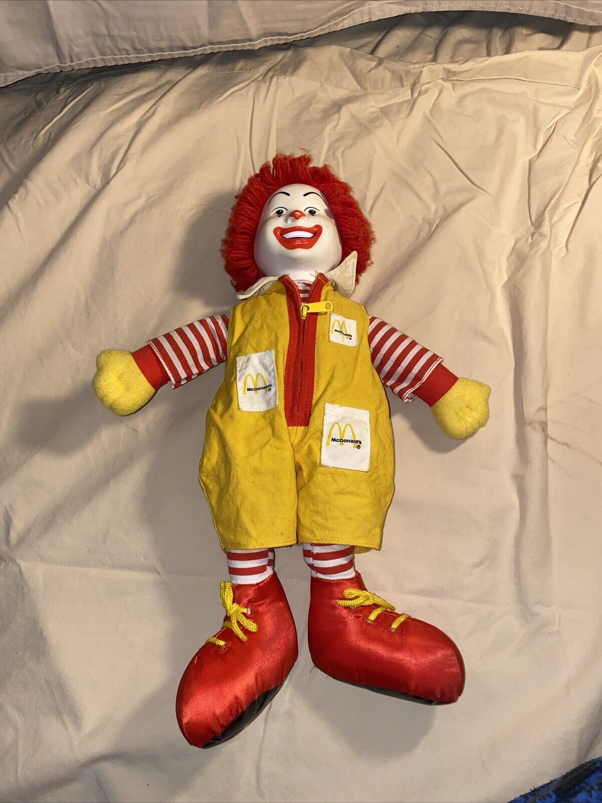 Ronald McDonald Plush Doll Toy Vinyl Plastic Face 15\