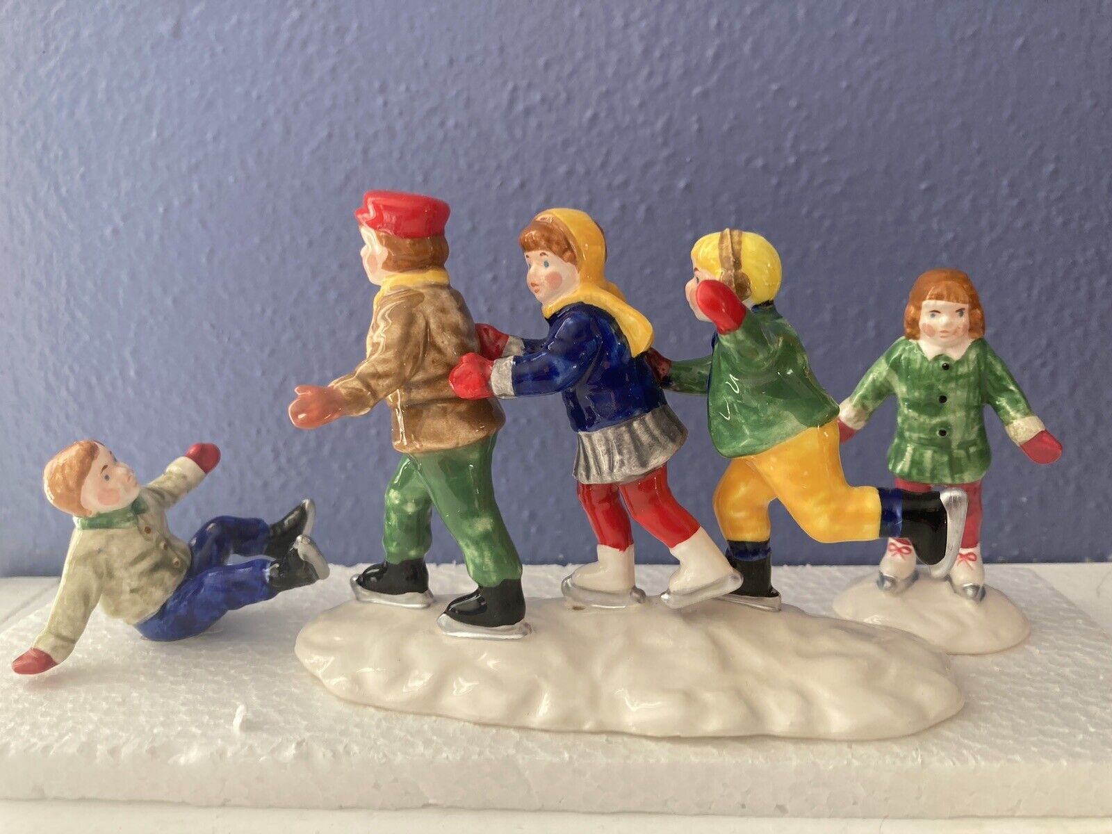 Dept. 56 Snow Village Accessories “Crack The Whip Skaters\