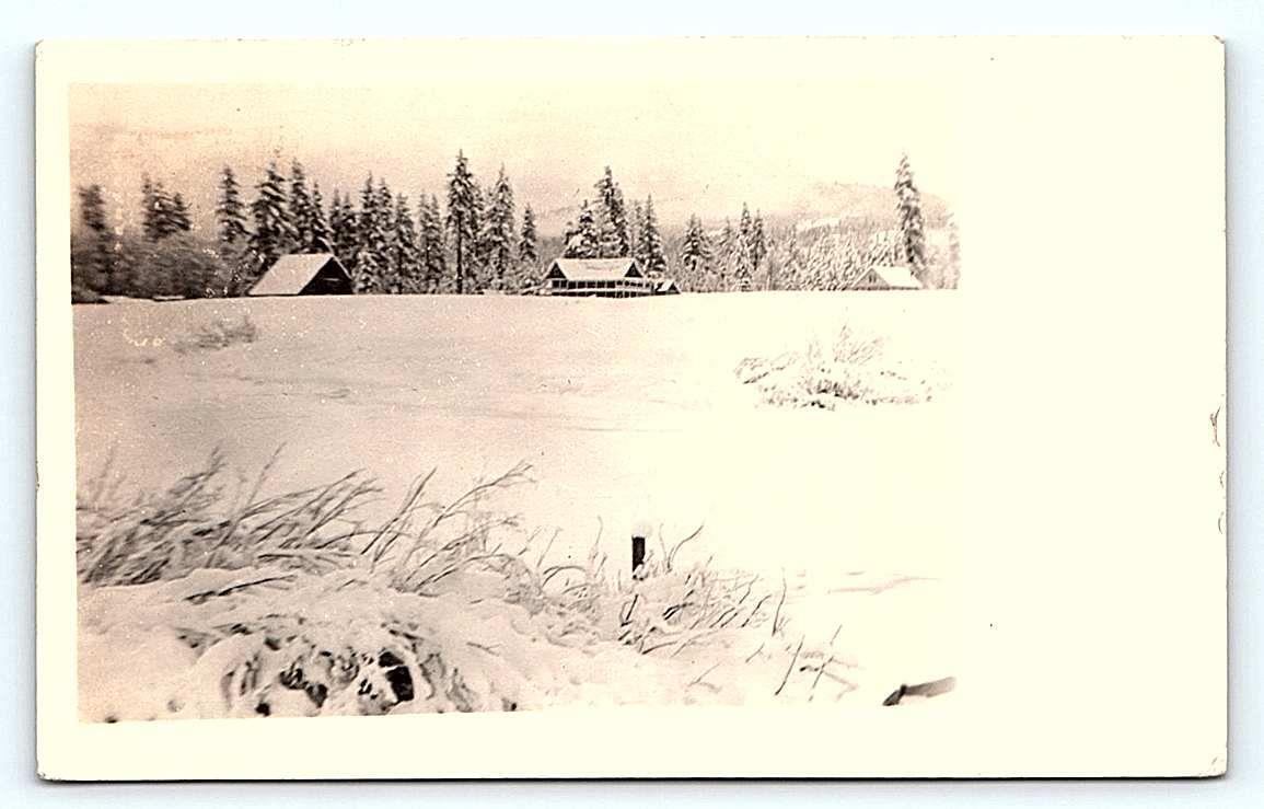 RPPC SIERRA CITY, CA California ~ SIERRA BUTTES INN Snow Scene 1923 Postcard