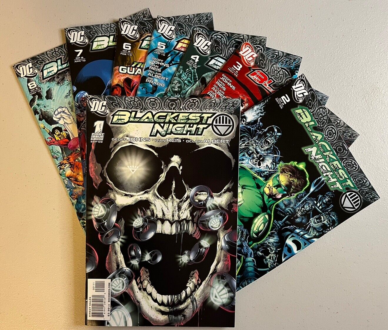 Blackest Night #1 2 3 4 5 6 7 8 Complete Set Green Lantern Geoff Johns DC Comics