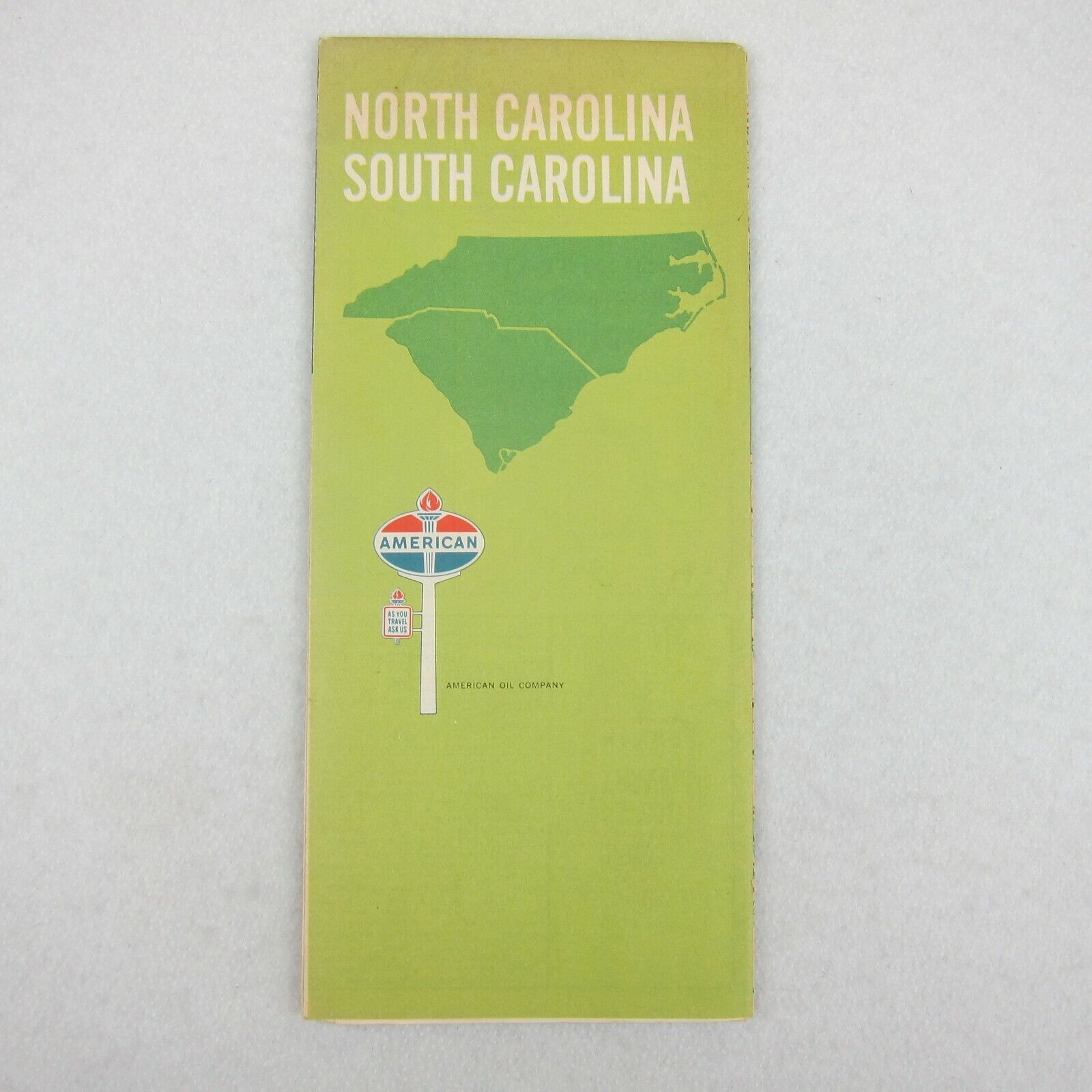 Vintage 1968 American Oil Road Map North Carolina & South Carolina Tour Guide