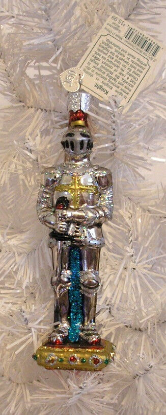 2011 - KNIGHT IN ARMOR - OLD WORLD CHRISTMAS BLOWN GLASS ORNAMENT - NEW W/TAG