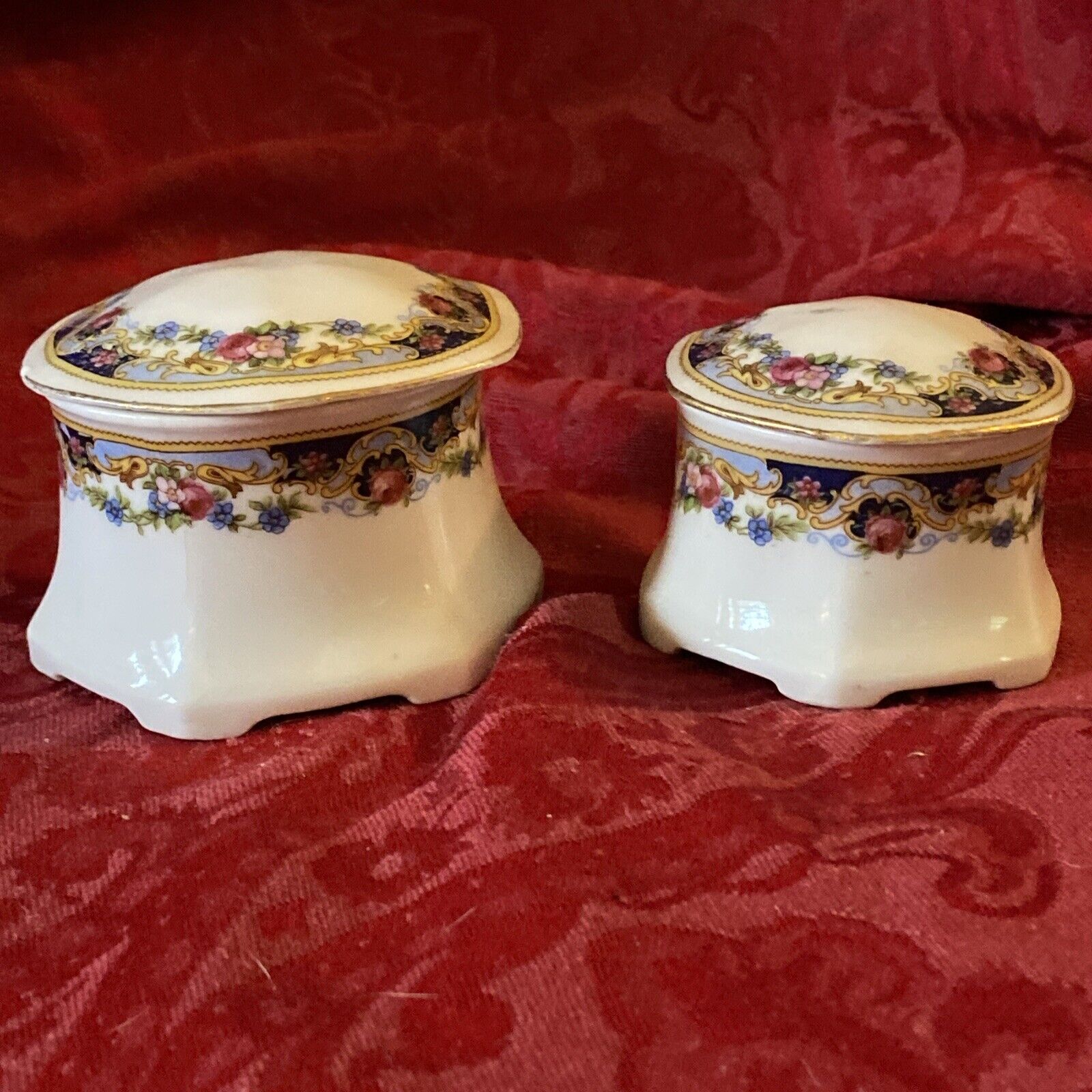 2 Vintage Porcelain Dresser jars