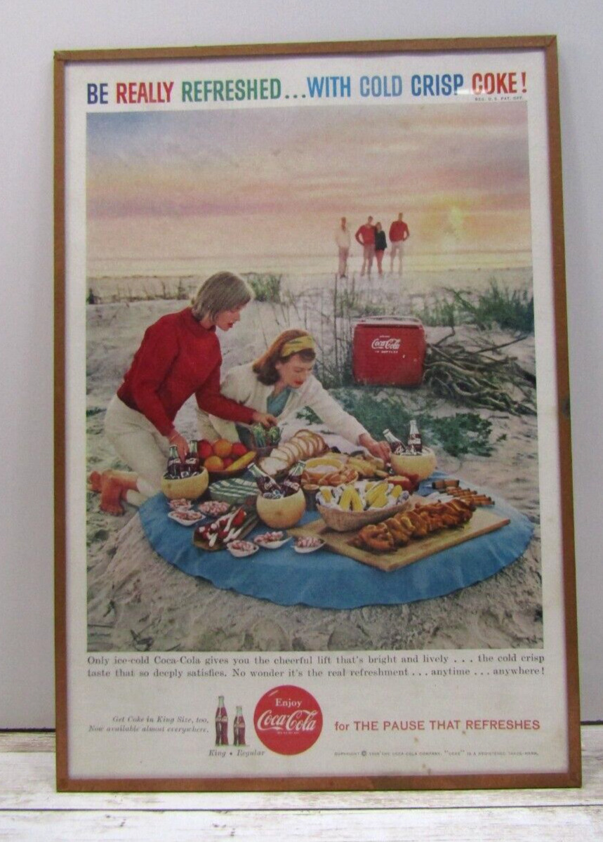 Vintage Coca Cola Poster THE PAUSE THAT REFRESHES Original