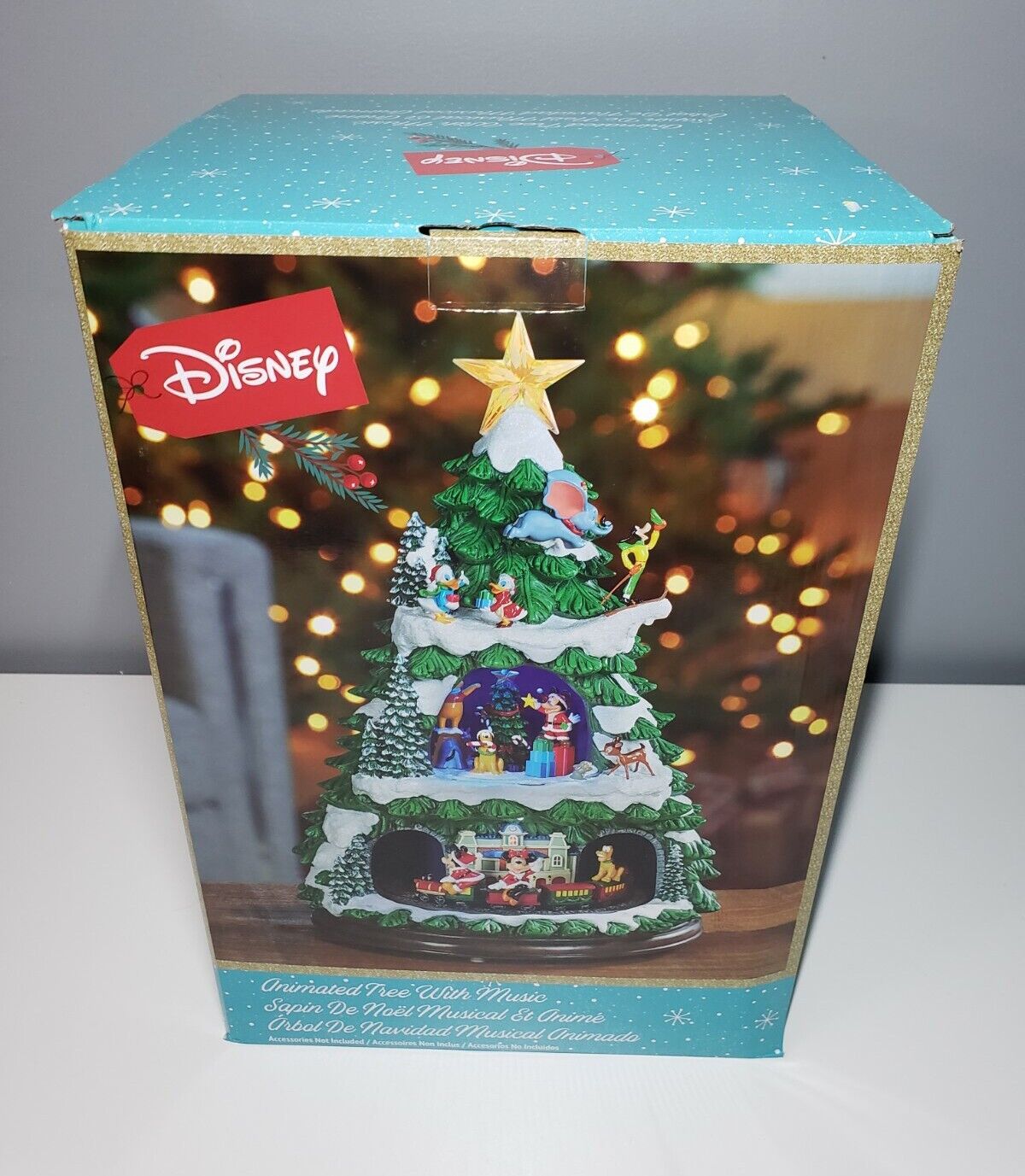 Disney Animated Christmas Tree with Music LED Lights, 8 Classic Holiday Songs