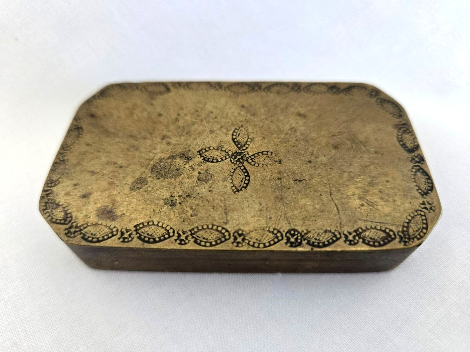 ANTIQUE,18th CENTURY,1700\'s,BRASS,SNUFF,TOBACCO BOX, WONDERFULLY MADE,ETCHED
