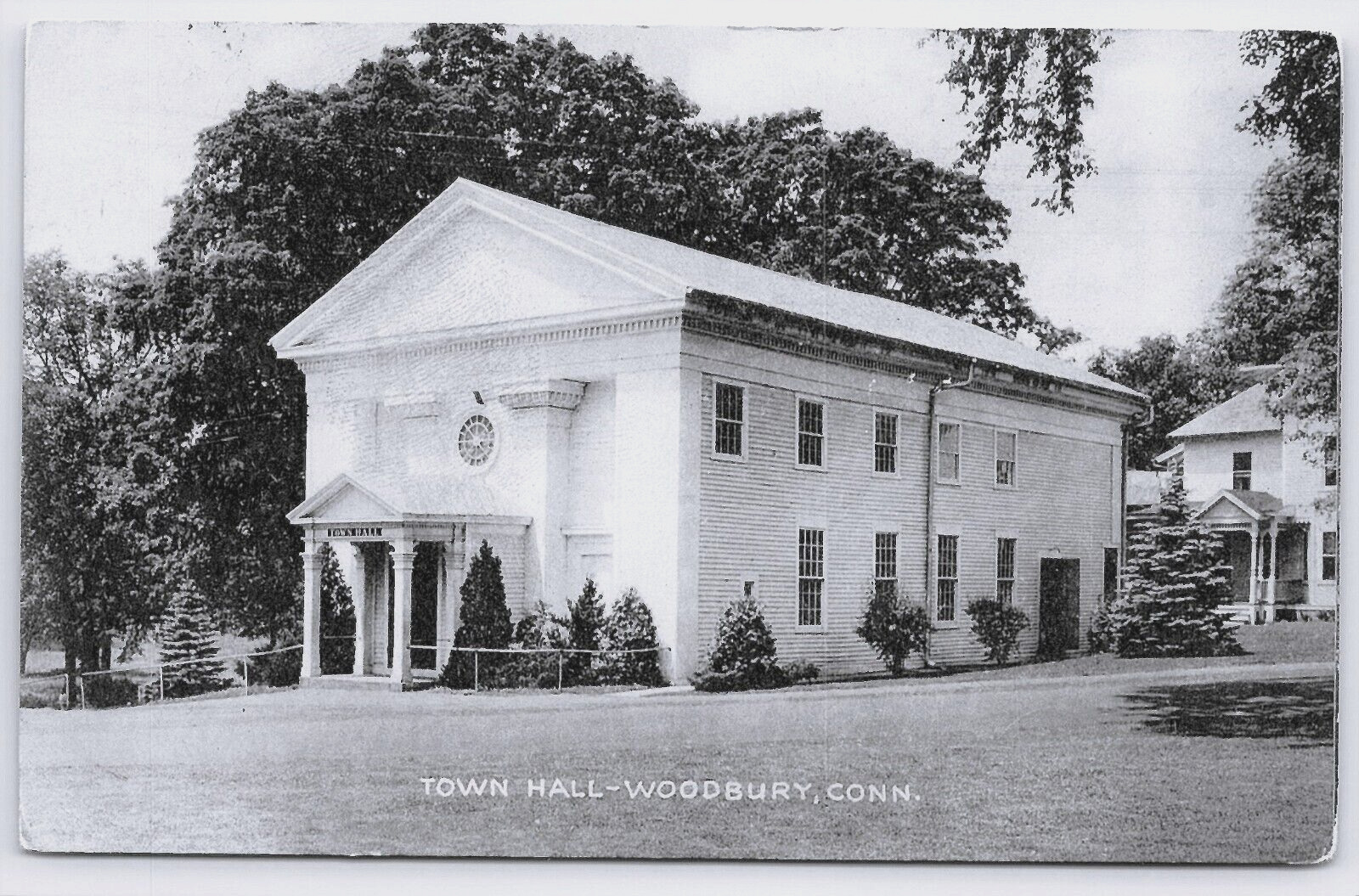 Woodbury CT Town Hall RPPC c1930 Postcard    pc21