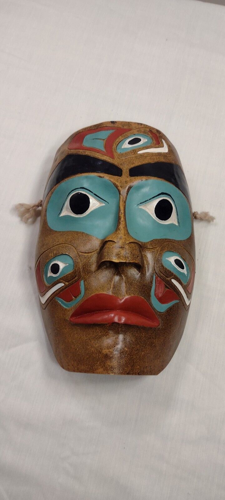 Contemporary Canadian Native Indian Painted Mask Replica