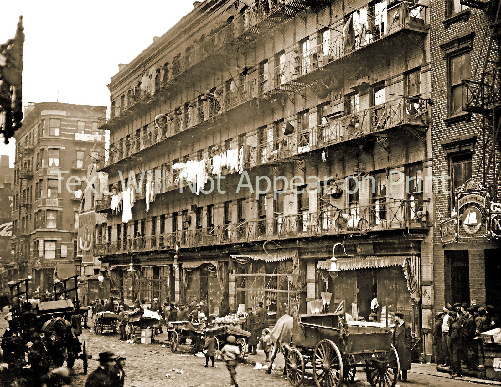1912 Tenements, Elizabeth St,New York City Vintage/ Old Photo 8.5\