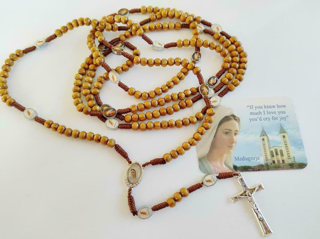 20 Decade Sacred Mysteries Rosary OLIVE WOOD beads