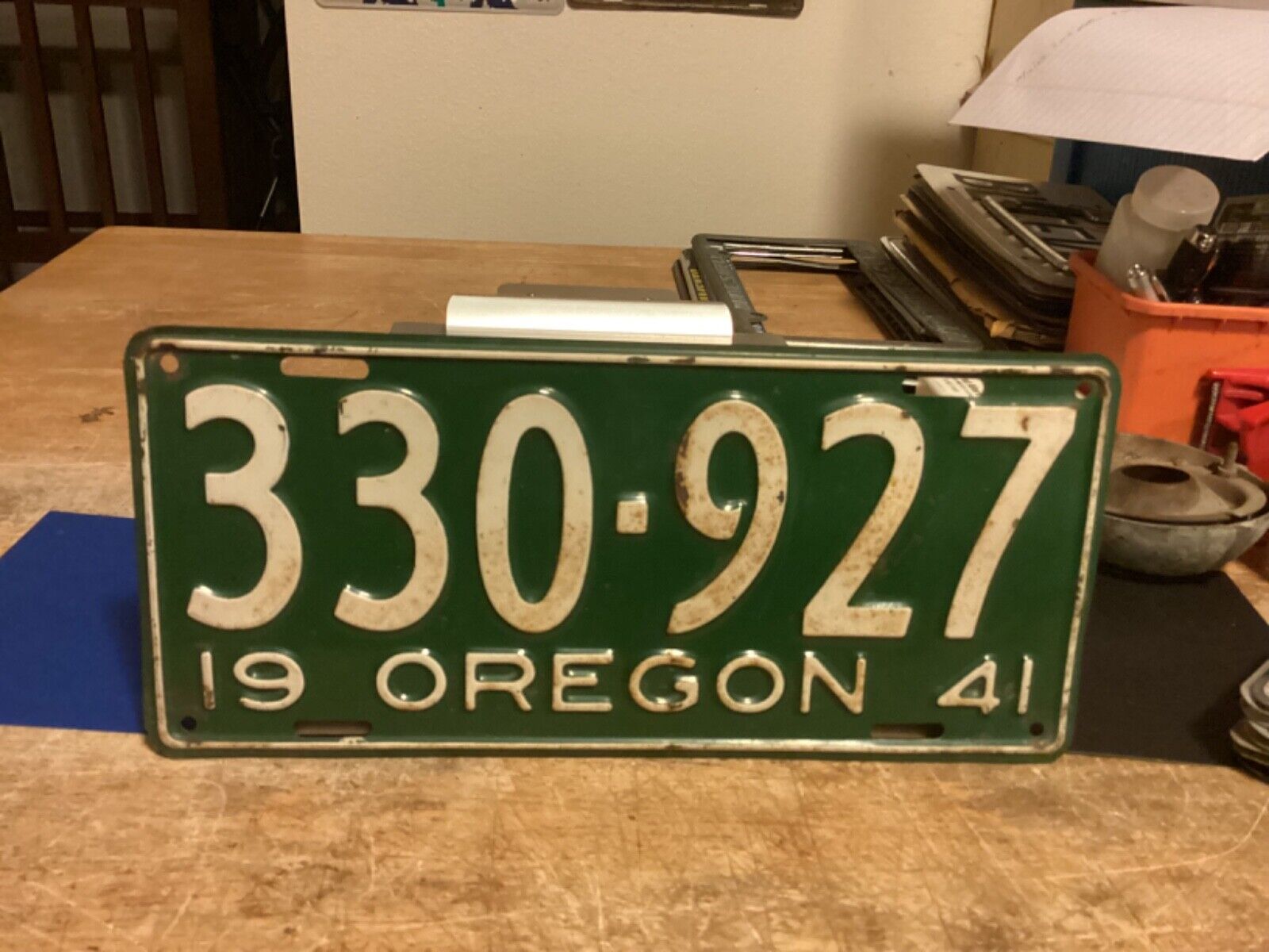 1941 Oregon license plate 330-927