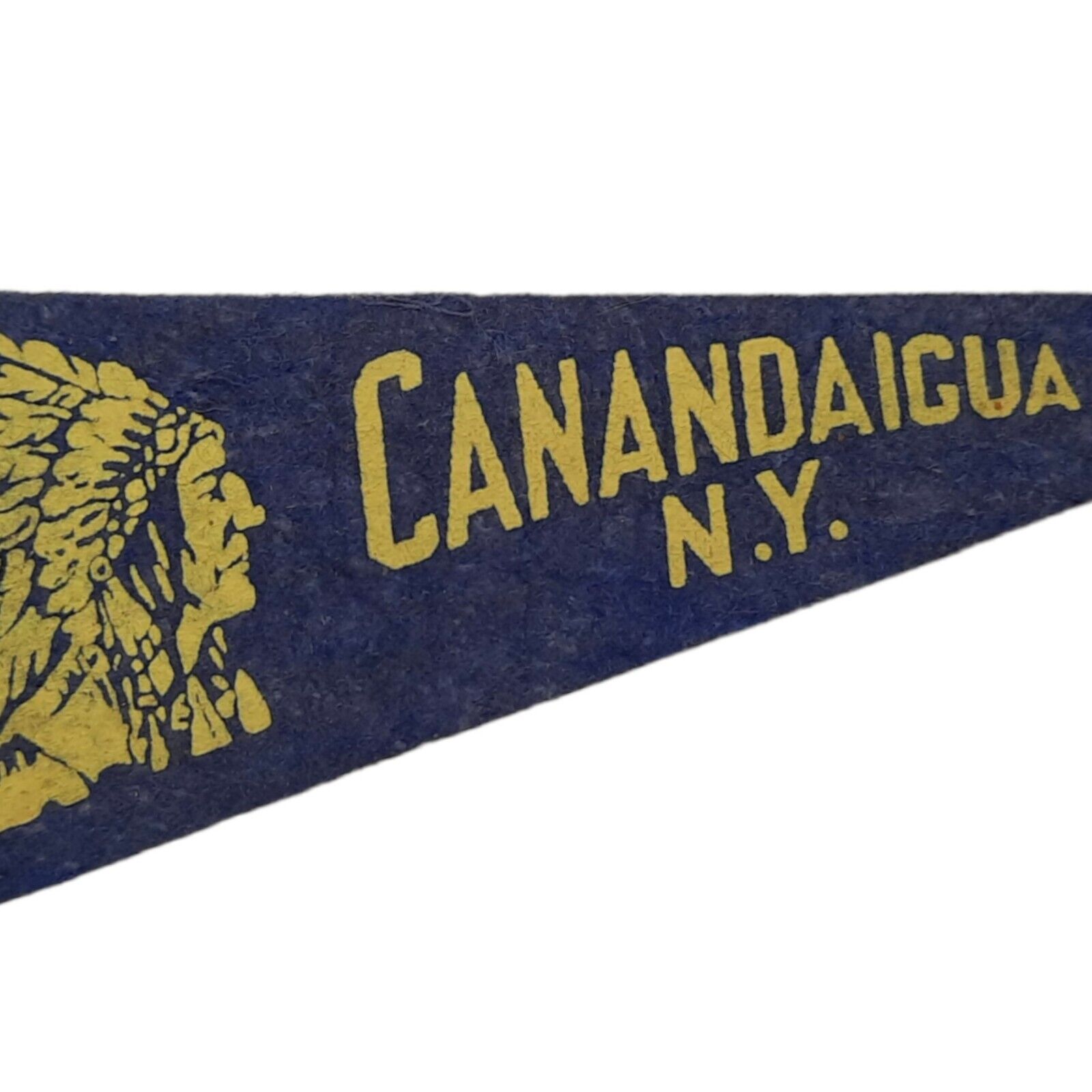 Vtg 1950-60s Canandaigua Lake NY Mini Felt School Pennant Old Indian Braves Team