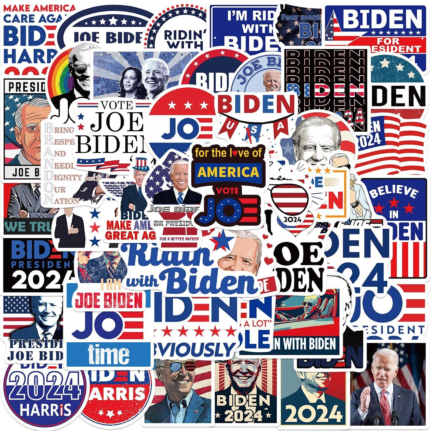50 Pcs Joe Biden 2024 President Campaign Stickers Car Bumper/Republican Party