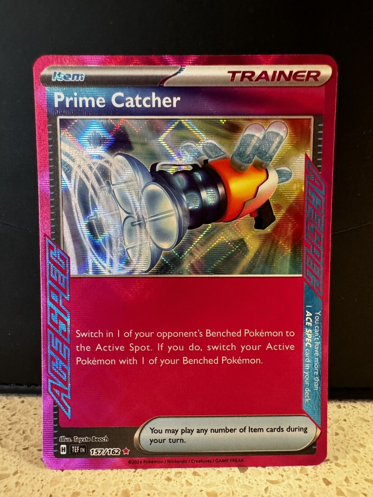 Pokémon TCG Prime Catcher ACE SPEC 157/162 Temporal Forces Holo Ultra Rare