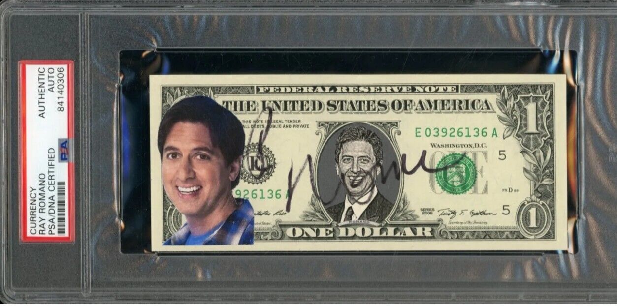 Ray Romano Signed $1 Bill PSA DNA Slabbed - Rare One Of A Kind Autograph 