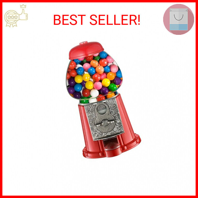 Vintage Gumball Machine - 11-Inch Retro-Style, Coin-Operated Cast Metal Vending 